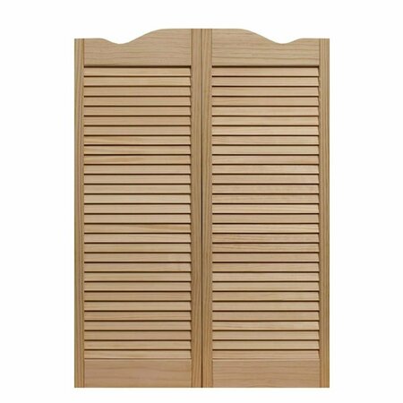 AMERICAN WOOD 32 x 42 in. Dixieland Louvered Cafe Door, Unfinished Pine 583242